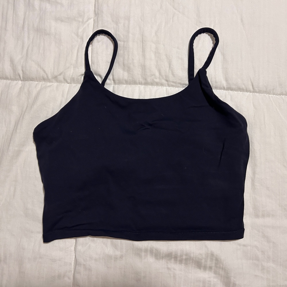 Blue Strappy Crop Top
